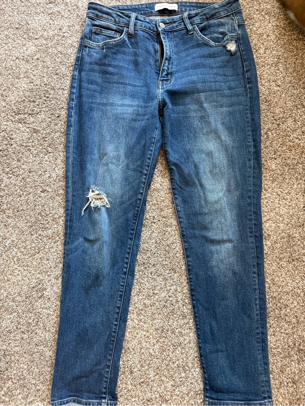 Flying Monkey Dark Blue Distressed Skinny Jeans